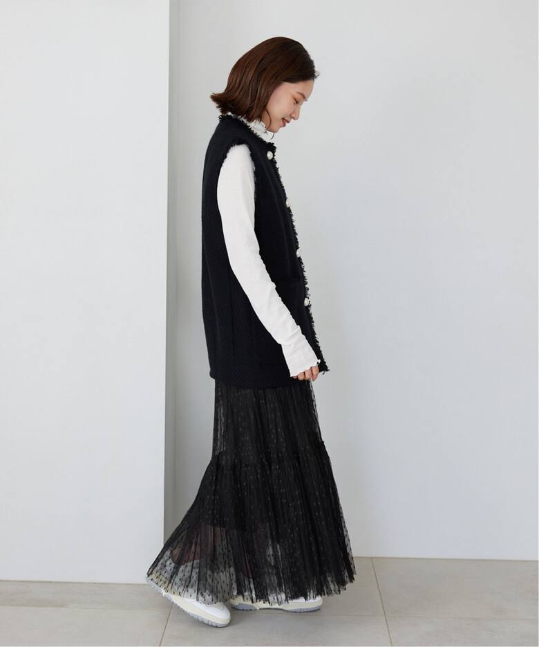 ドットチュールプリーツスカート（ロング・マキシ丈スカート）｜IENA  