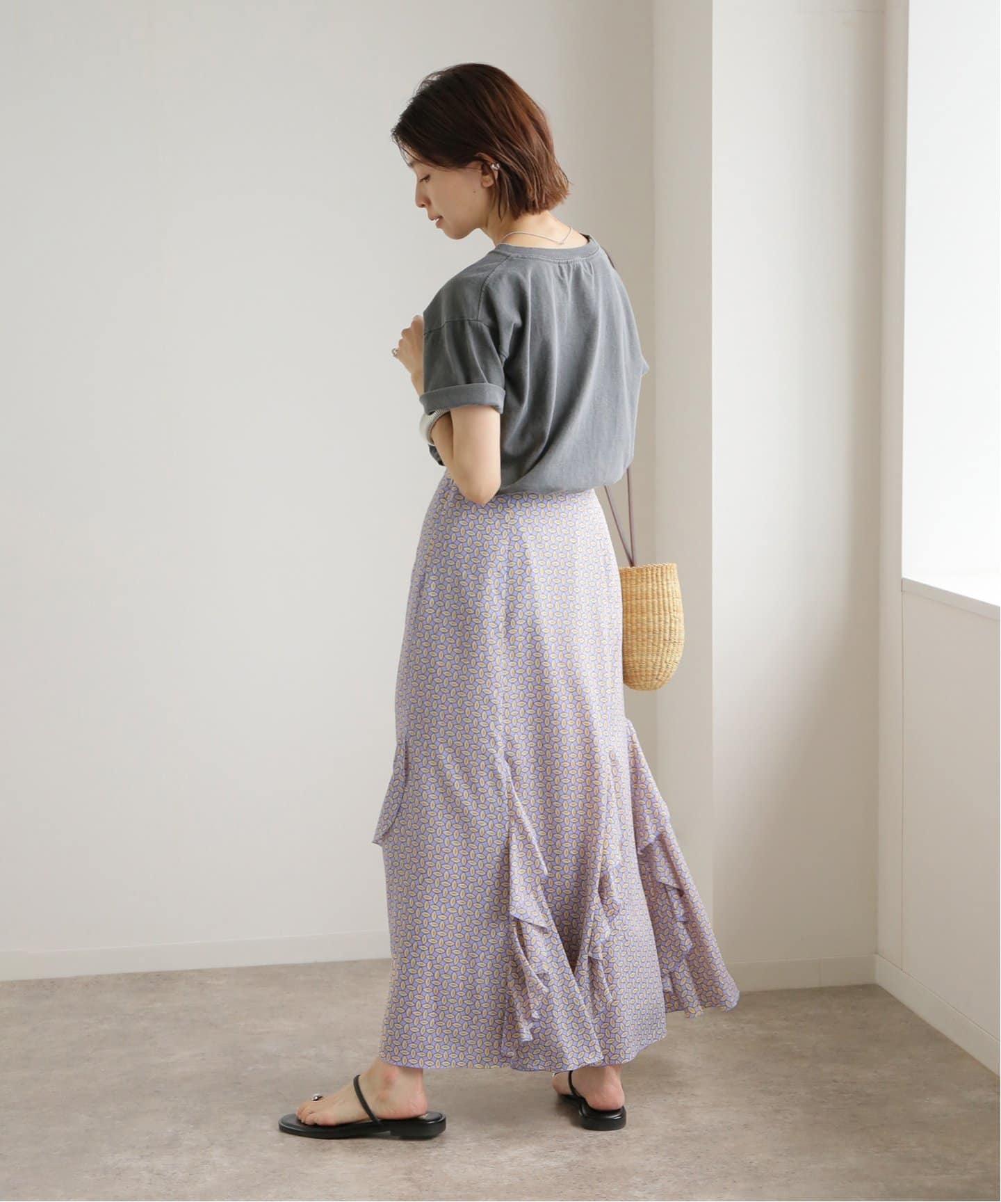 MAXMARA アウトレット●リネンフリンジマーメイドロングスカート MAXMARA アウトレット○リネンフリンジマーメイドロングスカート