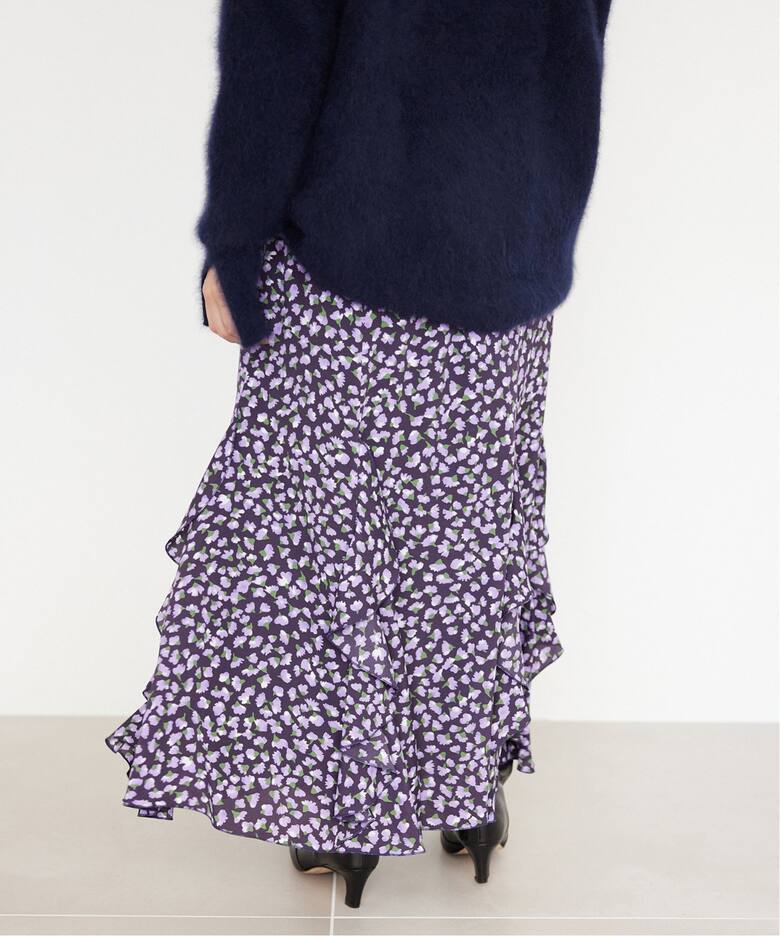 プリントラッフルマーメイドスカート（ロング・マキシ丈スカート  