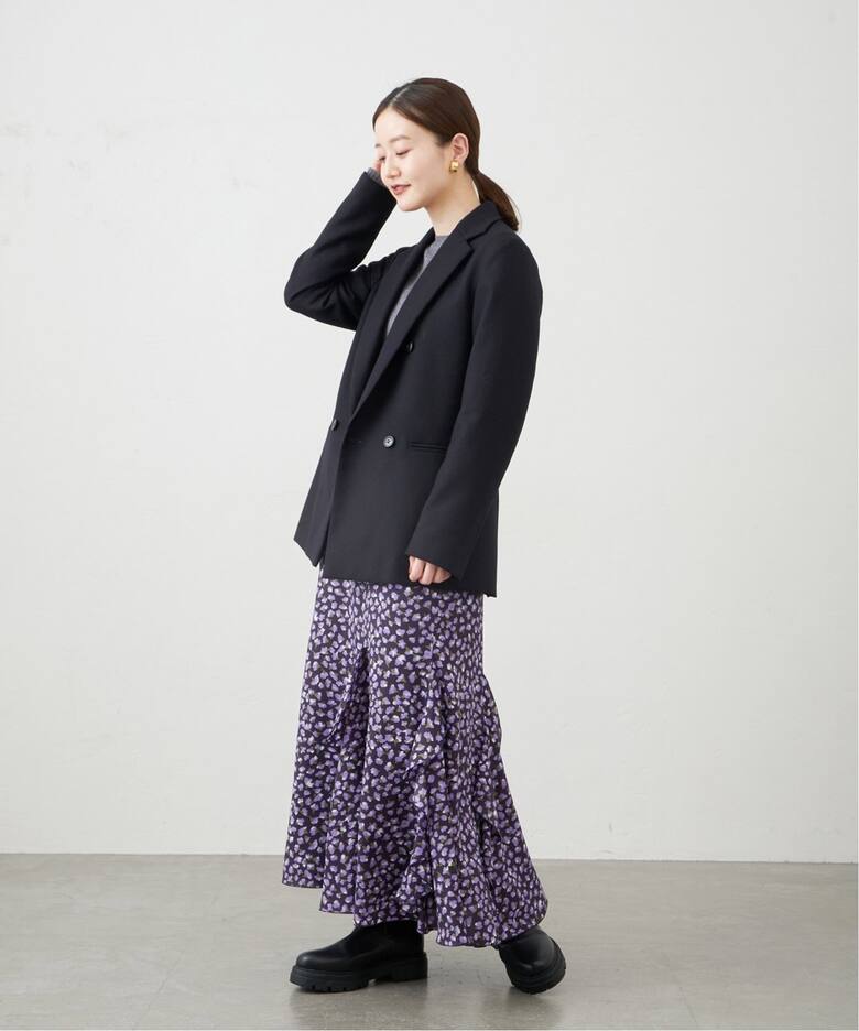 プリントラッフルマーメイドスカート（ロング・マキシ丈スカート  