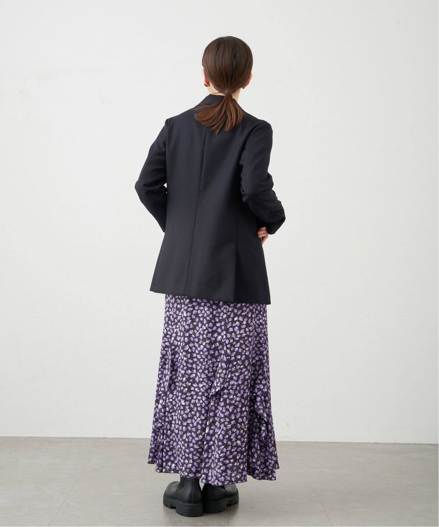 プリントラッフルマーメイドスカート（ロング・マキシ丈スカート