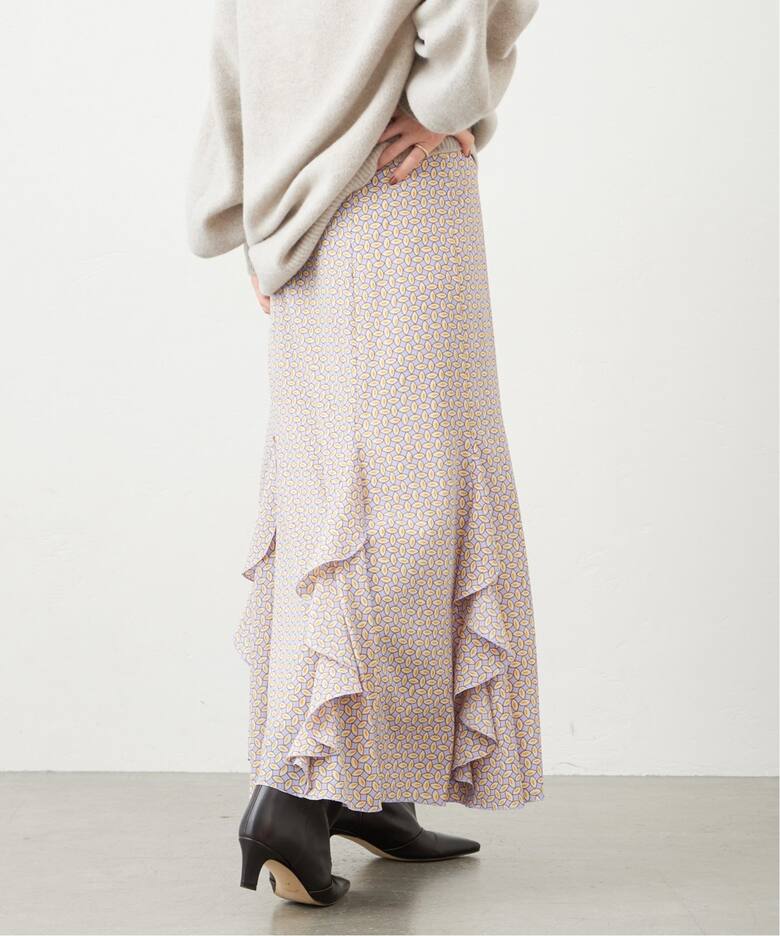 IENA 楊柳プリントマーメイドスカート 36 