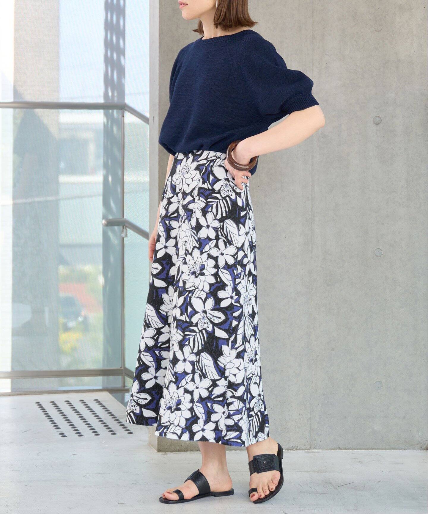 Blue Flower フレアスカート（ロング・マキシ丈スカート）｜IENA  
