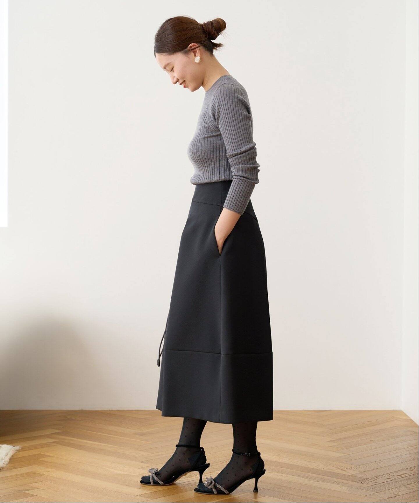 追加》トリプルツイルタックスカート（ロング・マキシ丈スカート  