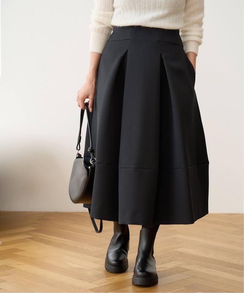 追加》トリプルツイルタックスカート（ロング・マキシ丈スカート  