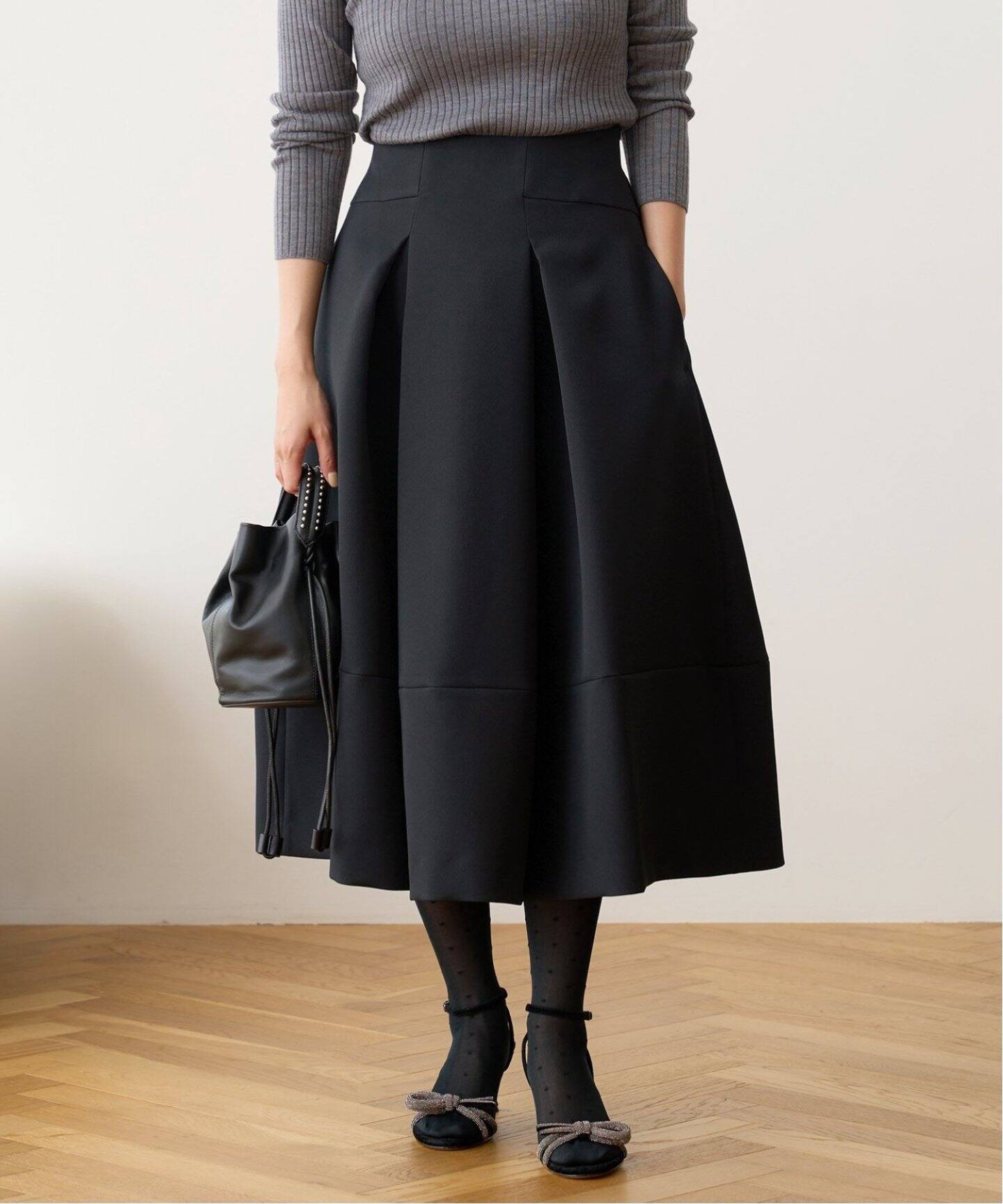 追加》トリプルツイルタックスカート（ロング・マキシ丈スカート  