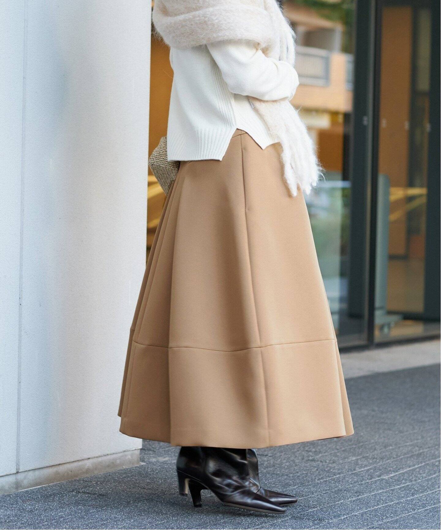 追加》トリプルツイルタックスカート（ロング・マキシ丈スカート  