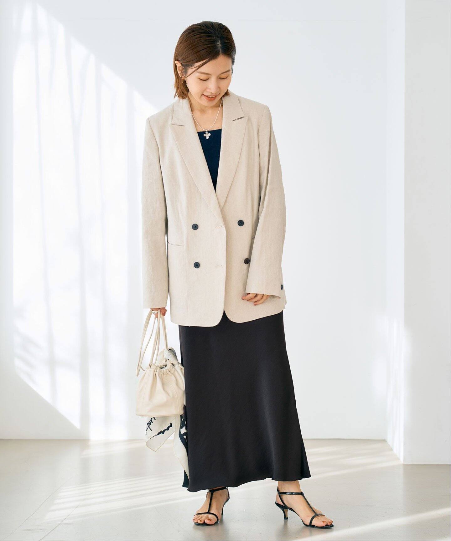 追加2》ダブルサテンスカート（ロング・マキシ丈スカート）｜IENA  