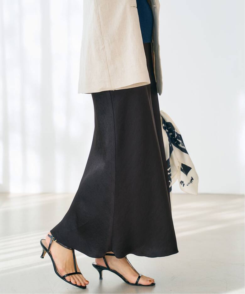 追加2》ダブルサテンスカート（ロング・マキシ丈スカート）｜IENA  