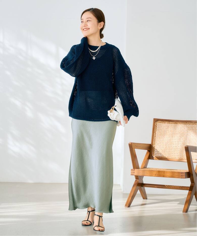 追加2》ダブルサテンスカート（ロング・マキシ丈スカート）｜IENA  