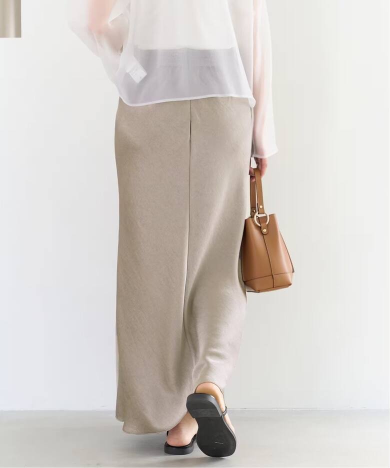 追加》ダブルサテンスカート（ロング・マキシ丈スカート）｜IENA  