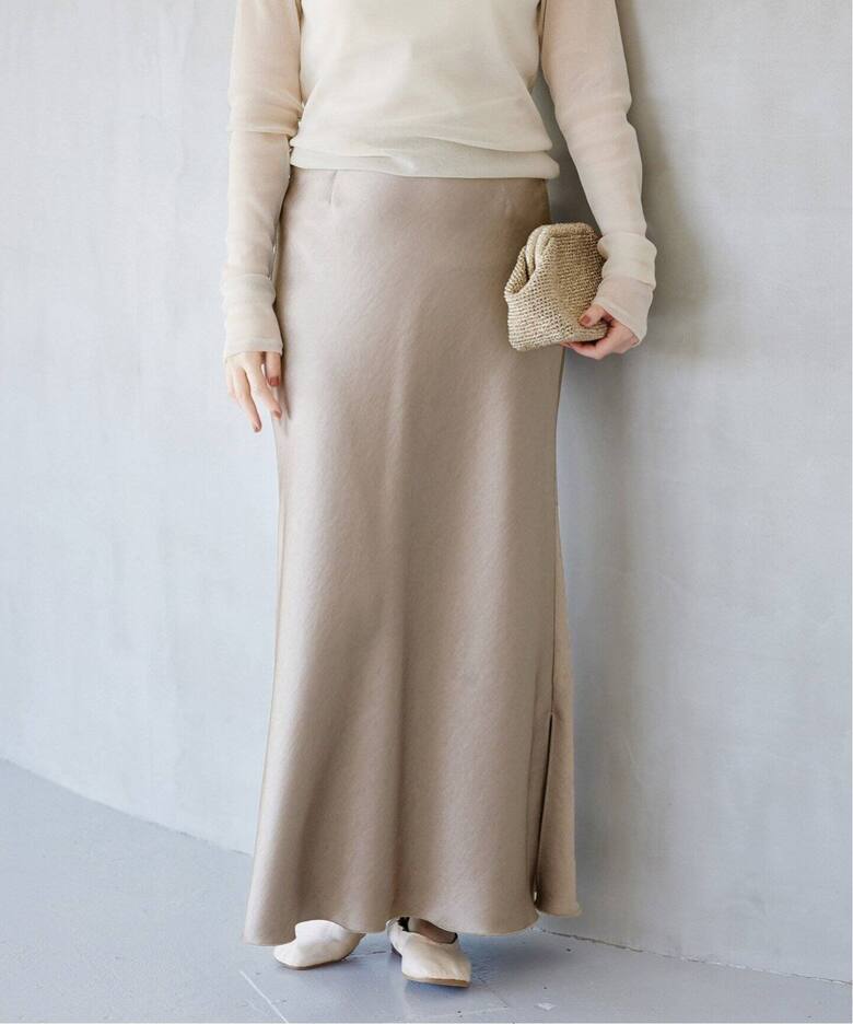 追加》ダブルサテンスカート（ロング・マキシ丈スカート）｜IENA  