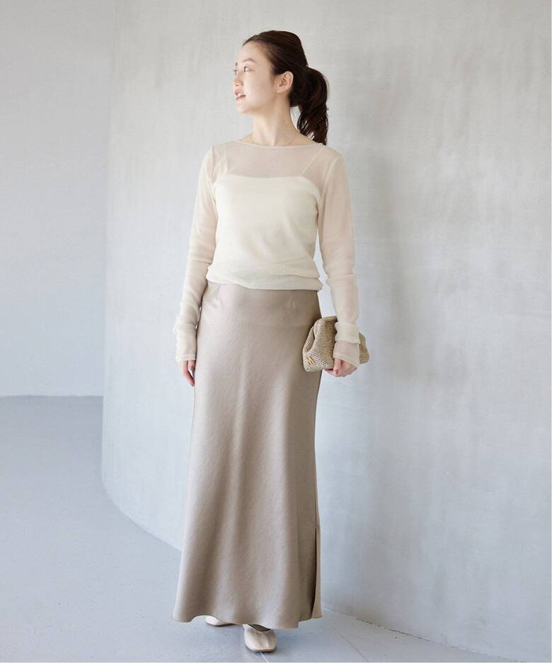 追加2》ダブルサテンスカート（ロング・マキシ丈スカート）｜IENA  
