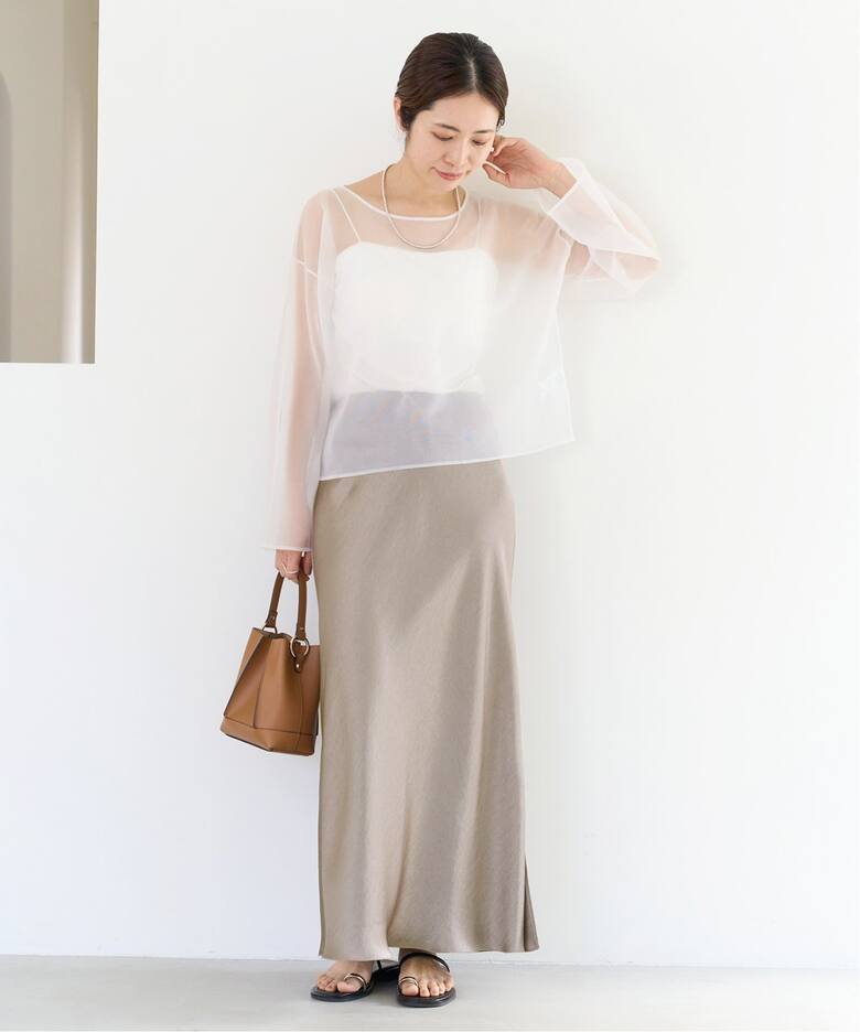 追加3》ダブルサテンスカート（ロング・マキシ丈スカート）｜IENA  