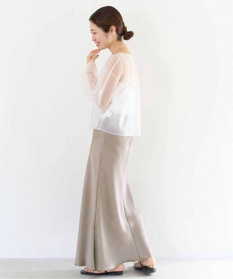 追加3》ダブルサテンスカート（ロング・マキシ丈スカート）｜IENA  