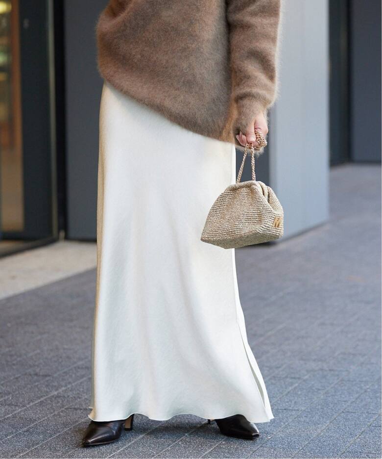 追加3》ダブルサテンスカート（ロング・マキシ丈スカート）｜IENA  