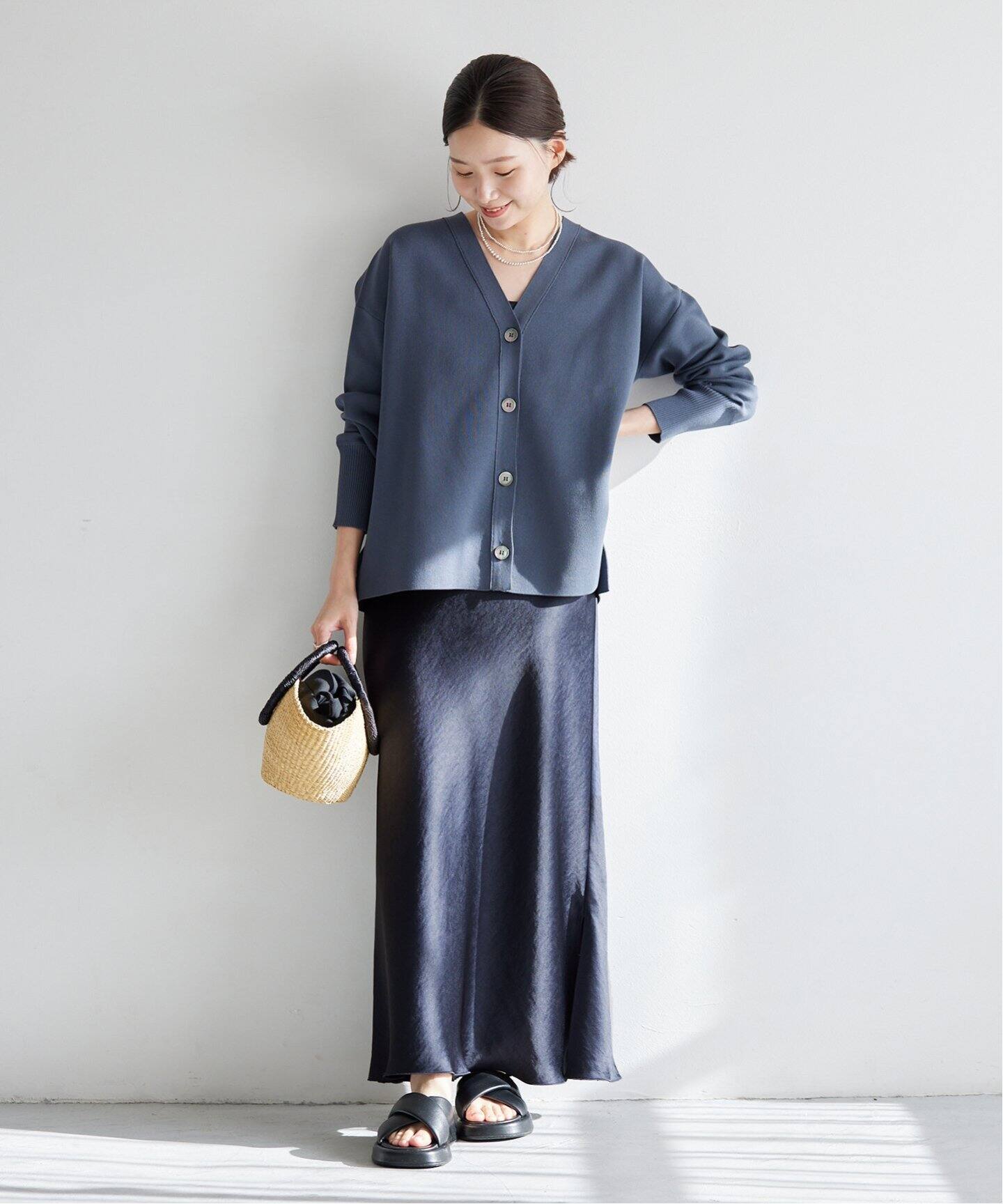 WEB限定追加4》ダブルサテンスカート（ロング・マキシ丈スカート  