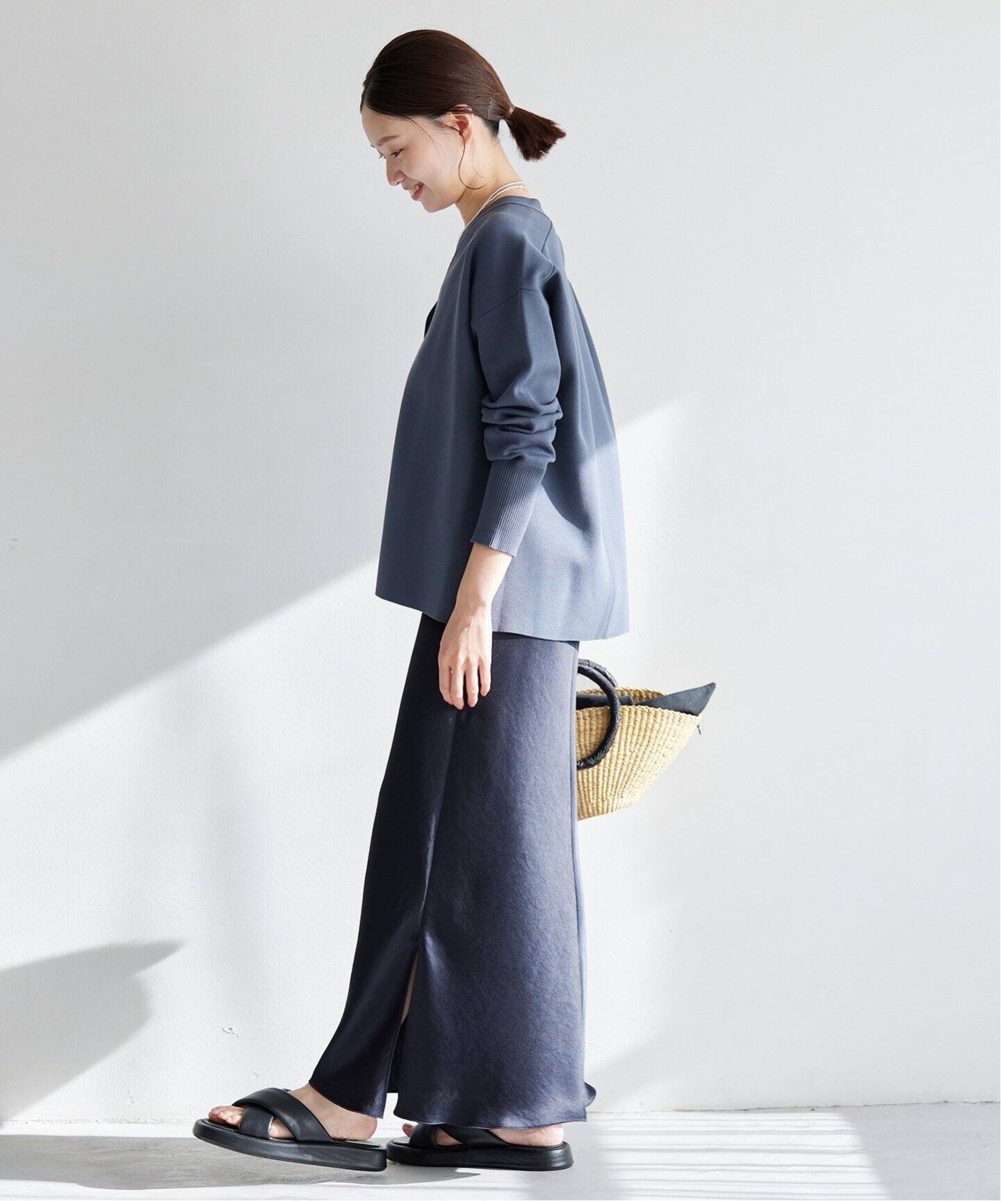 WEB限定追加4》ダブルサテンスカート（ロング・マキシ丈スカート  