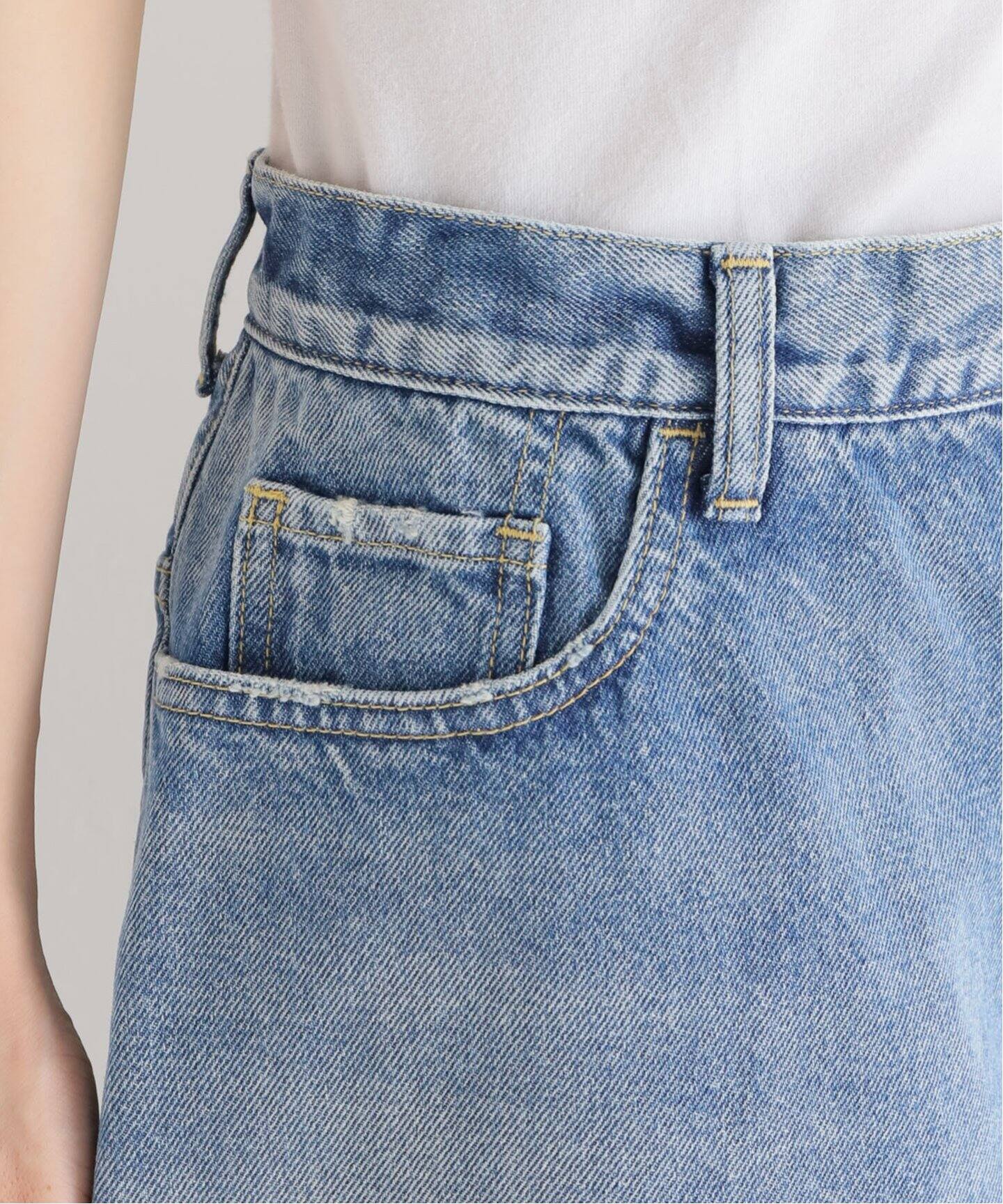 MADISONBLUE/マディソンブルー】5PK PEMAKE A-LINEデニムスカート  