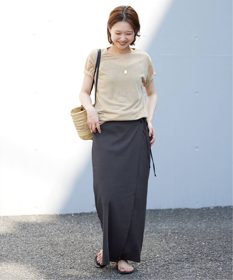 カットリブ ラップスカート（ロング・マキシ丈スカート）｜SLOBE IENA  