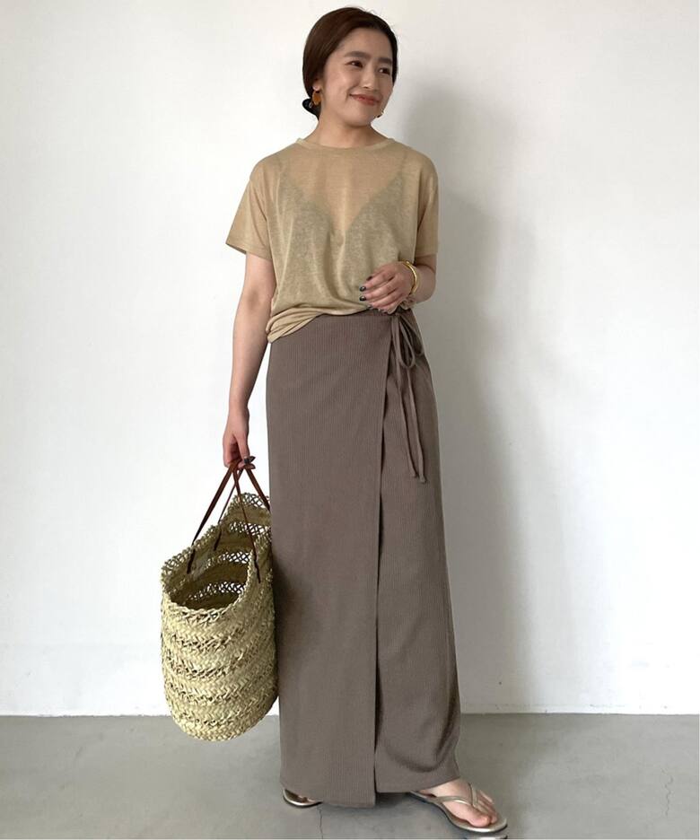 カットリブ ラップスカート（ロング・マキシ丈スカート）｜SLOBE IENA  