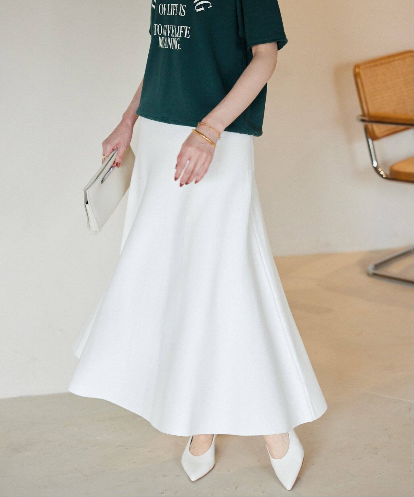 SLOBE IENA ミラノリブニットフレアスカート 追加》ミラノリブニットフレアスカート（その他スカート