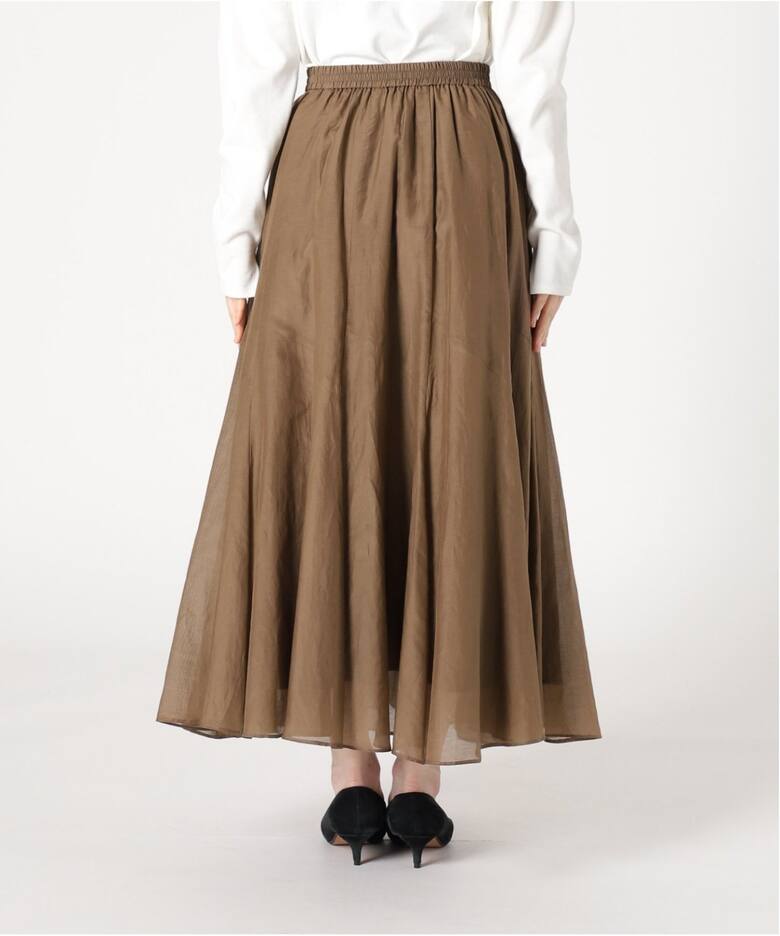 追加2》綿シルク切替ギャザースカート（ロング・マキシ丈  