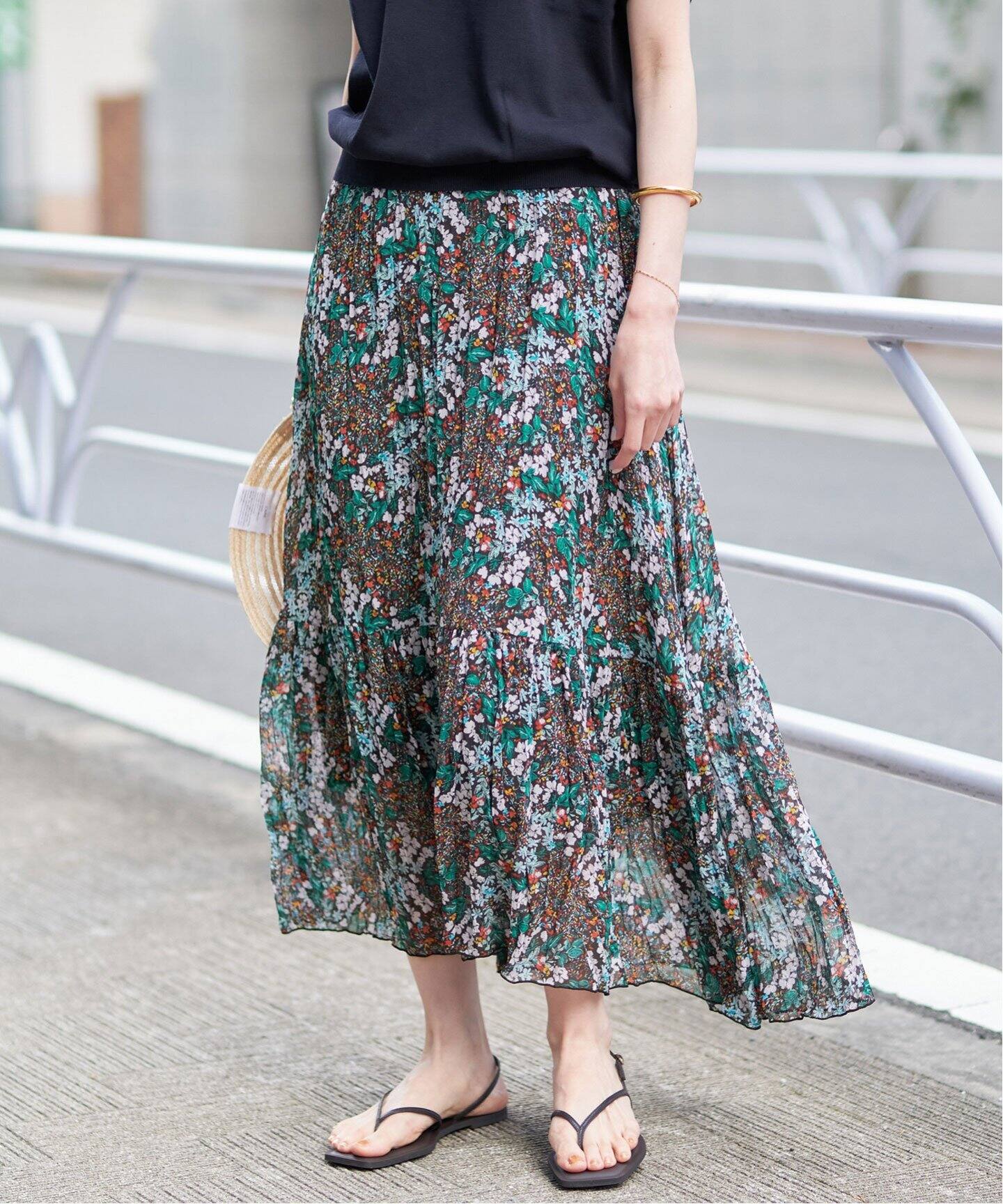 ボタニカルフラワーランダムプリーツスカート（その他スカート  