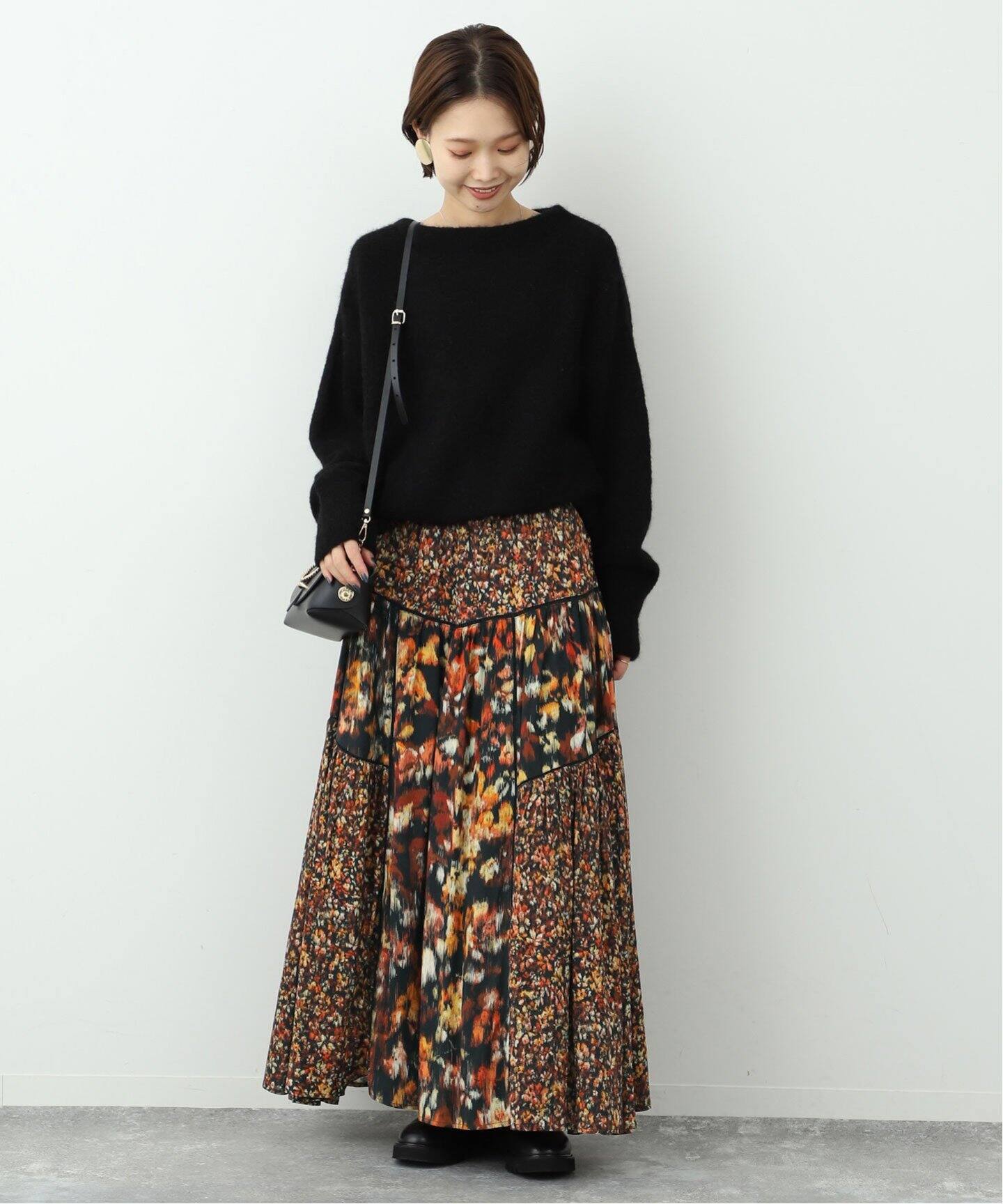 TROUILLETマルチフラワープリントスカート（ロング・マキシ丈スカート  