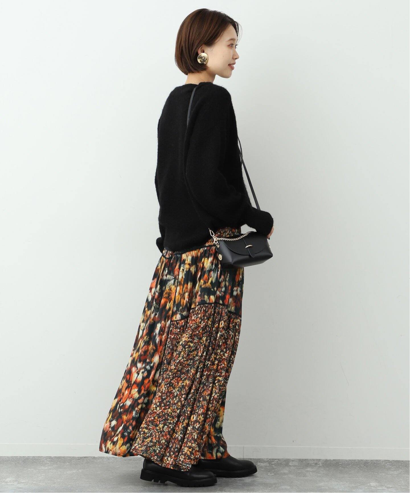 TROUILLETマルチフラワープリントスカート（ロング・マキシ丈スカート  