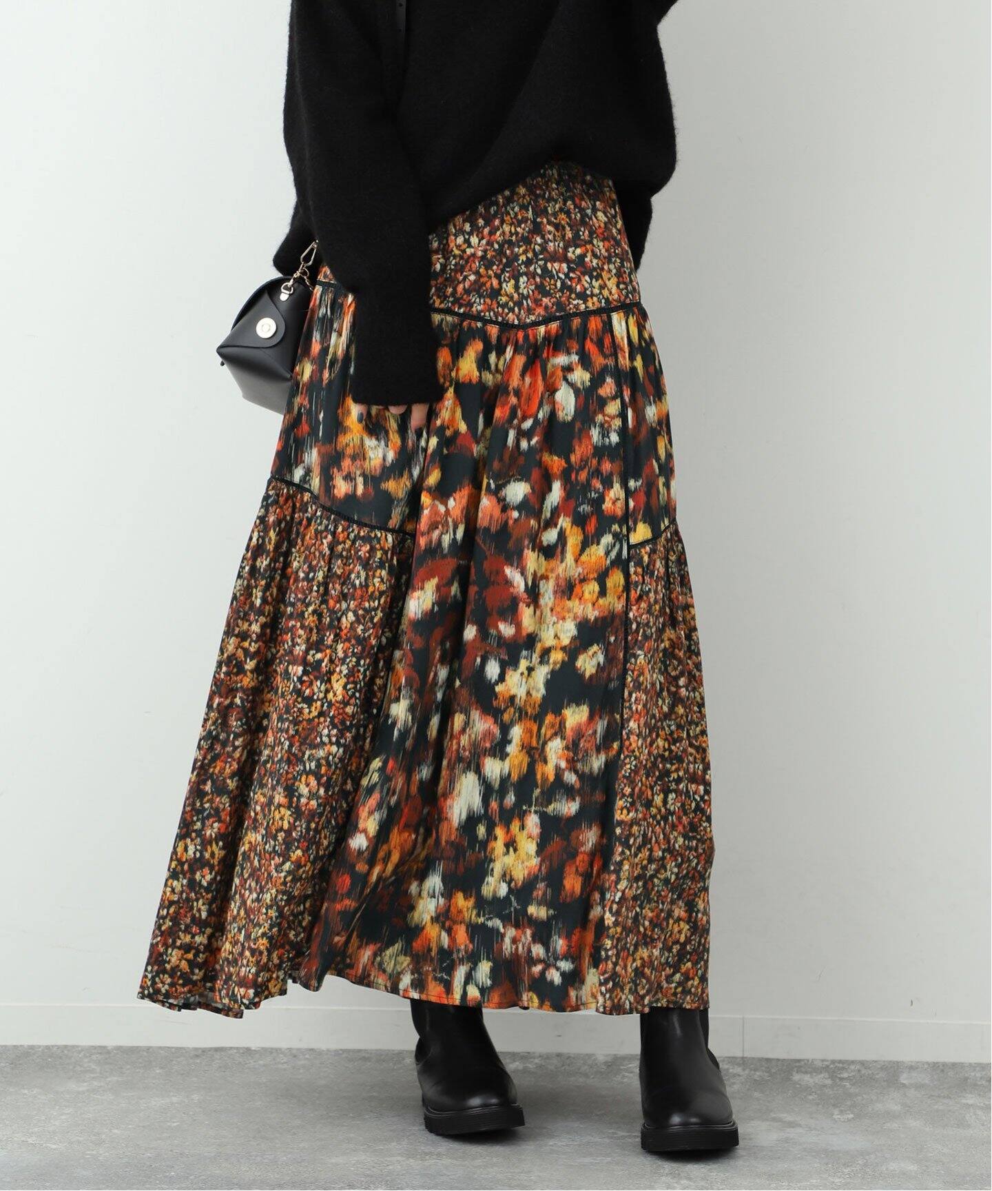 TROUILLETマルチフラワープリントスカート（ロング・マキシ丈スカート  