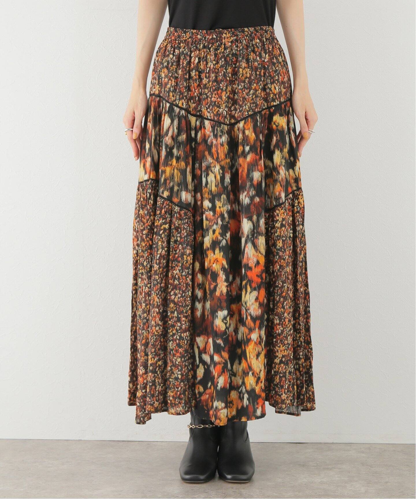 TROUILLETマルチフラワープリントスカート（ロング・マキシ丈スカート  