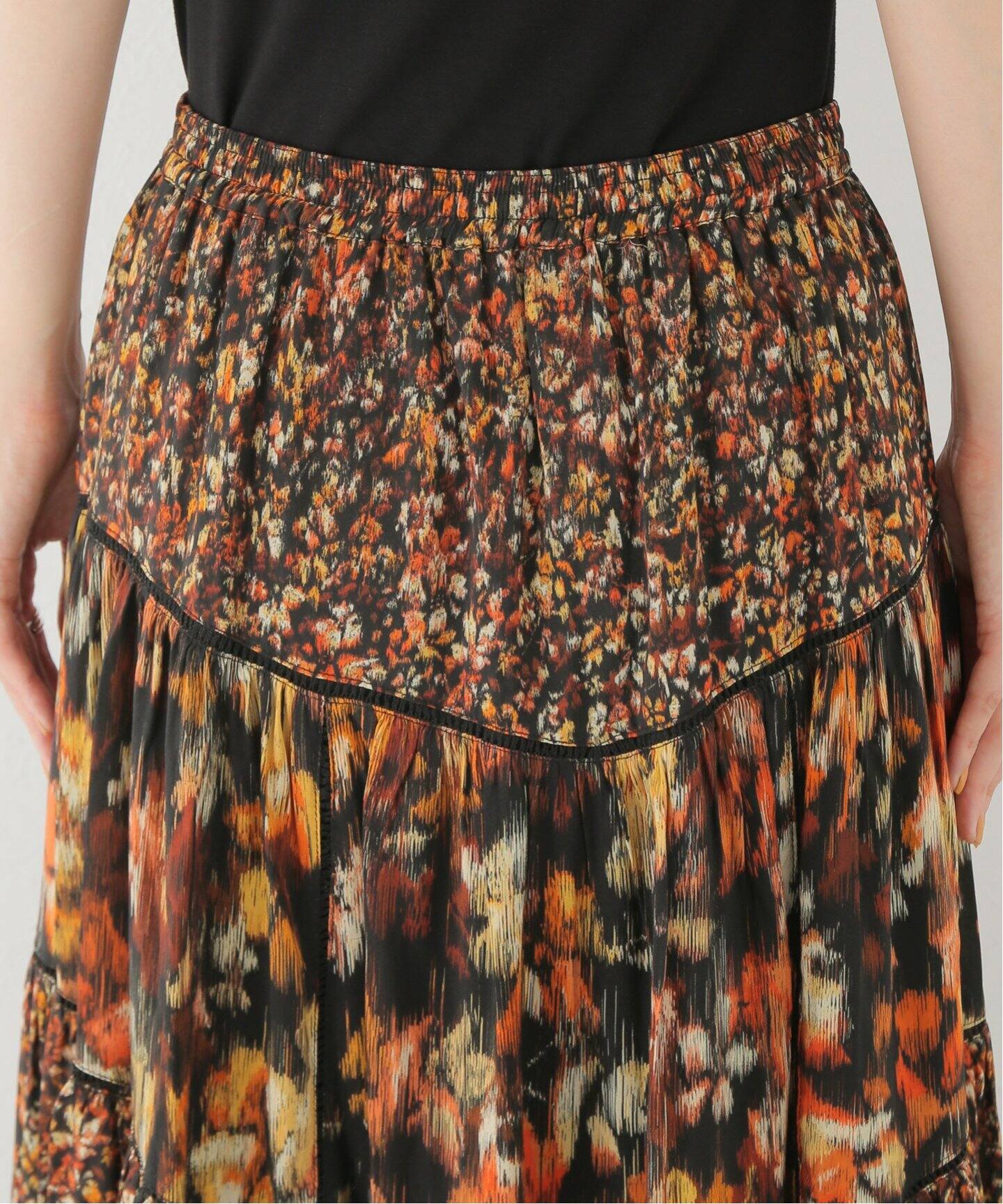 TROUILLETマルチフラワープリントスカート（ロング・マキシ丈スカート  