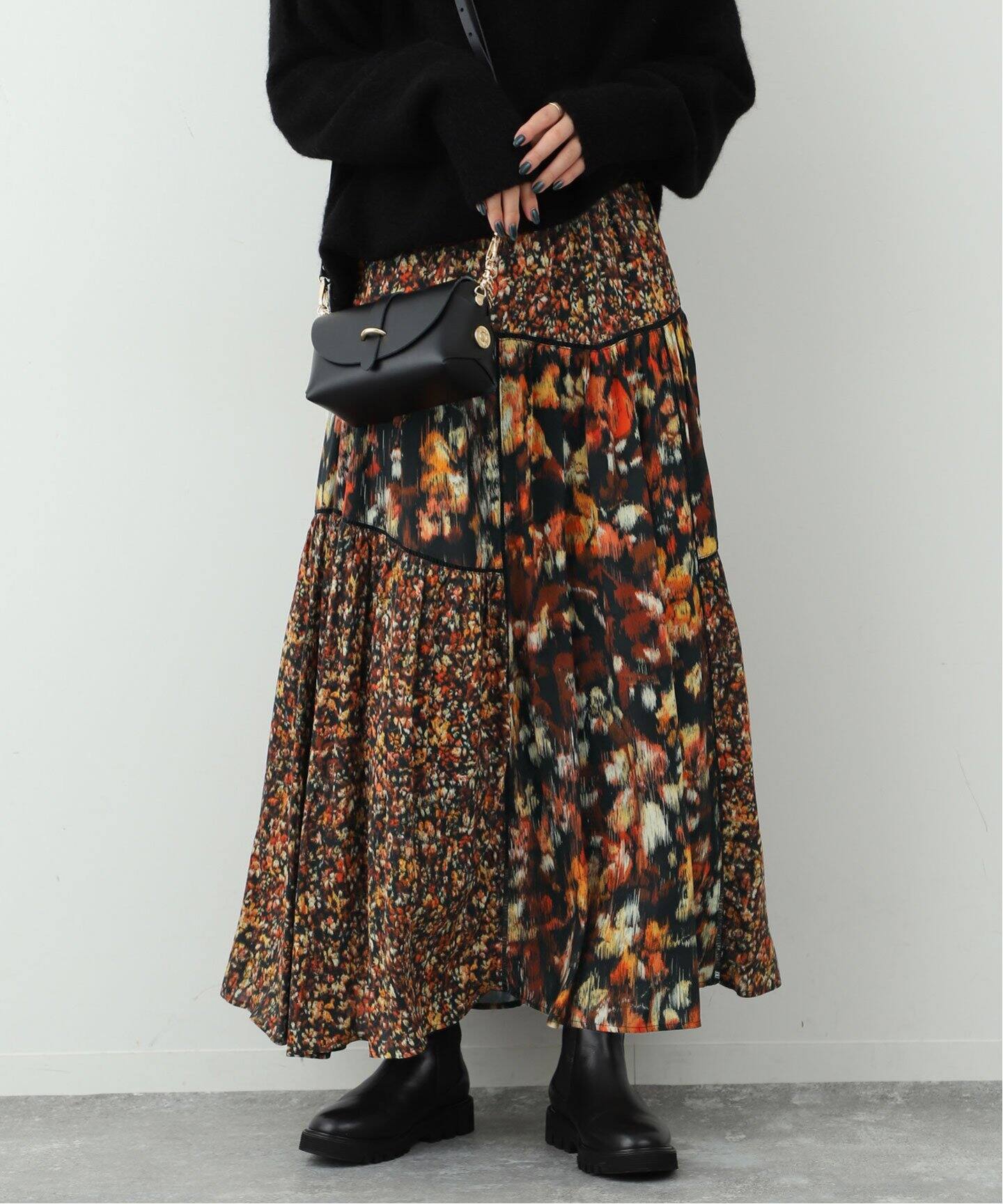 TROUILLETマルチフラワープリントスカート（ロング・マキシ丈スカート  