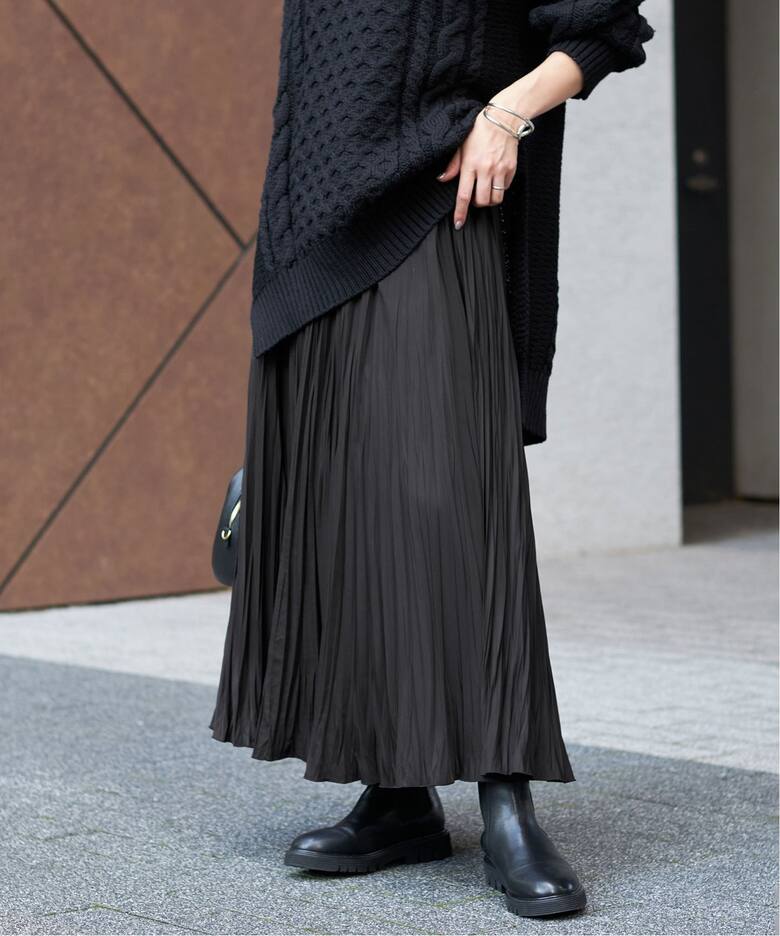 タフタワッシャープリーツスカート（ロング・マキシ丈スカート 
