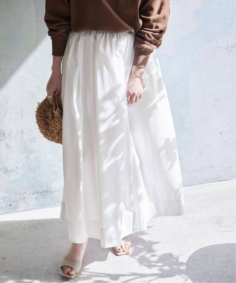 ソフトタイプライターボリュームスカート（ロング・マキシ丈スカート  