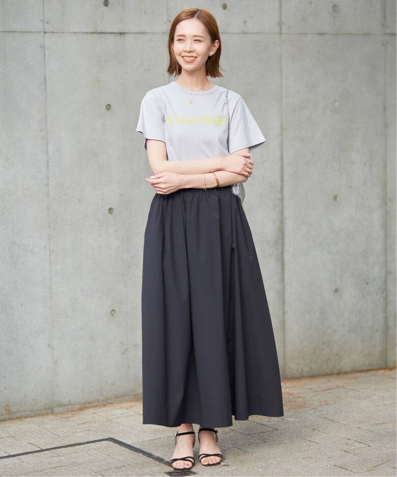 ソフトタイプライターボリュームスカート（ロング・マキシ丈スカート  