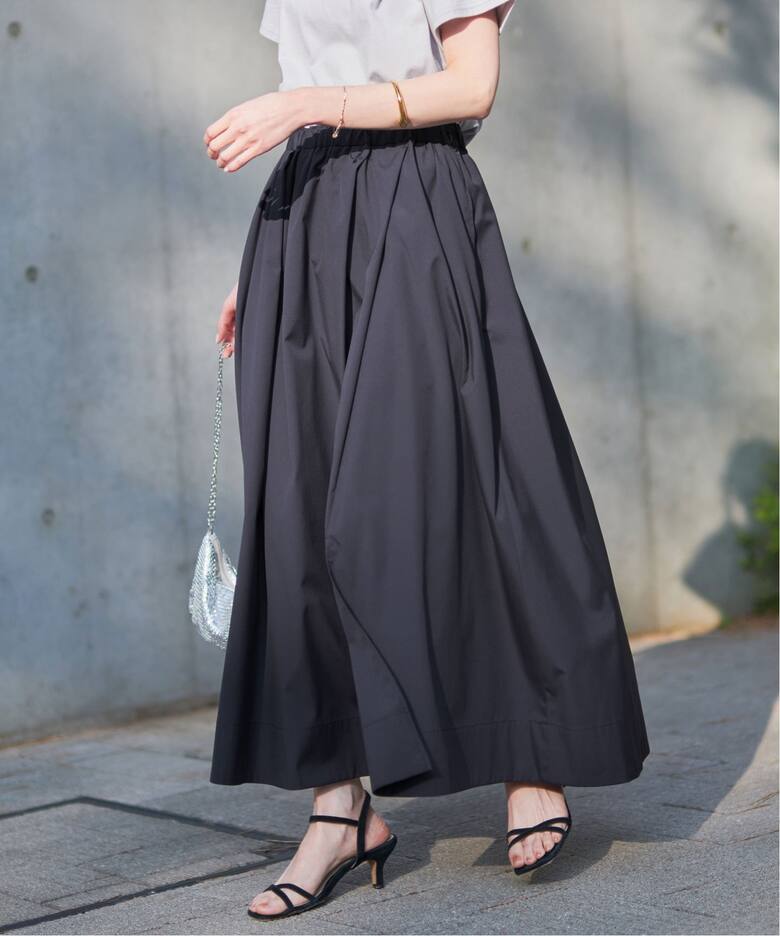 ソフトタイプライターボリュームスカート（ロング・マキシ丈スカート  