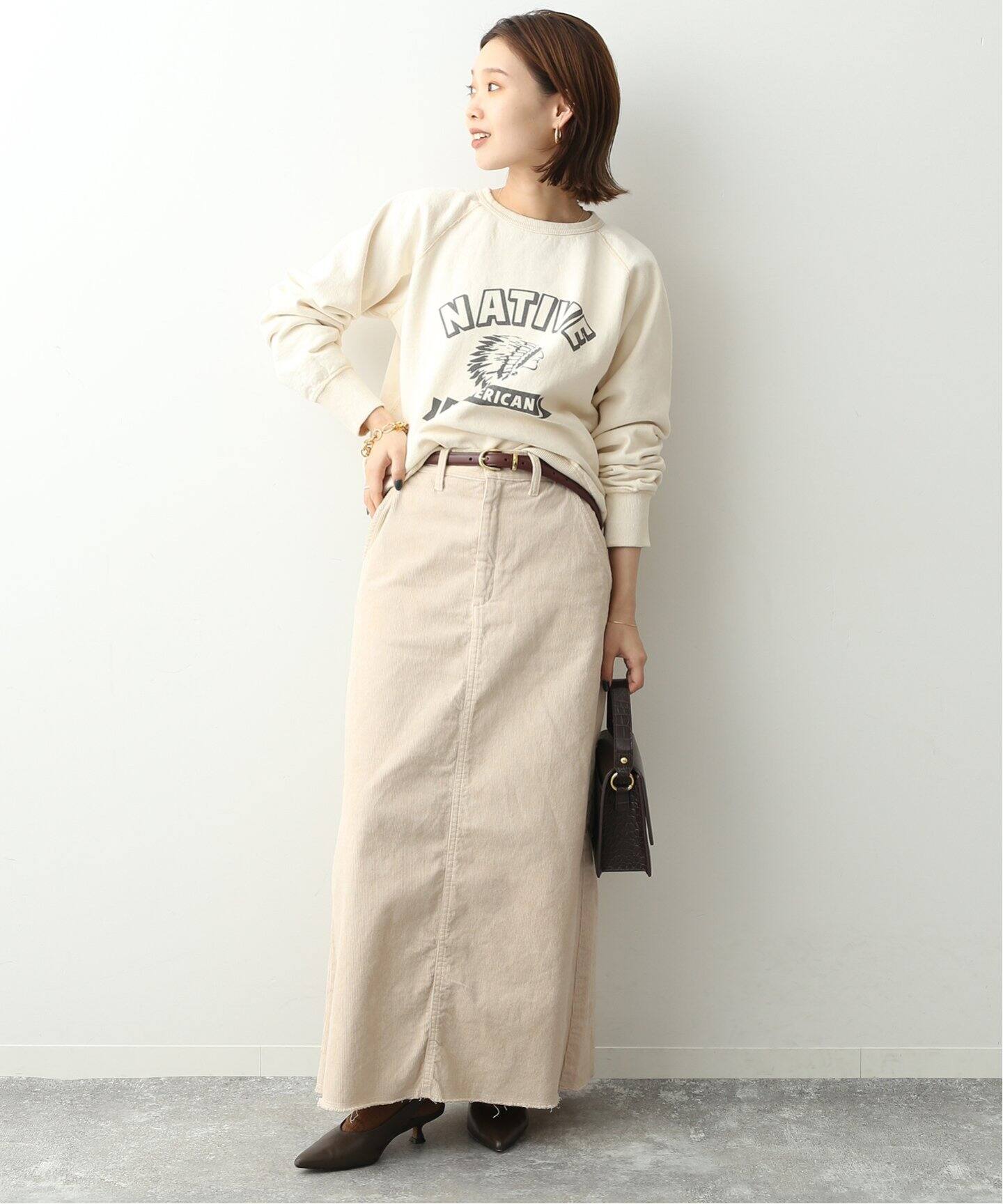 UNIVERSAL OVERALL】 CORDUROY ロングスカート（ロング・マキシ丈 