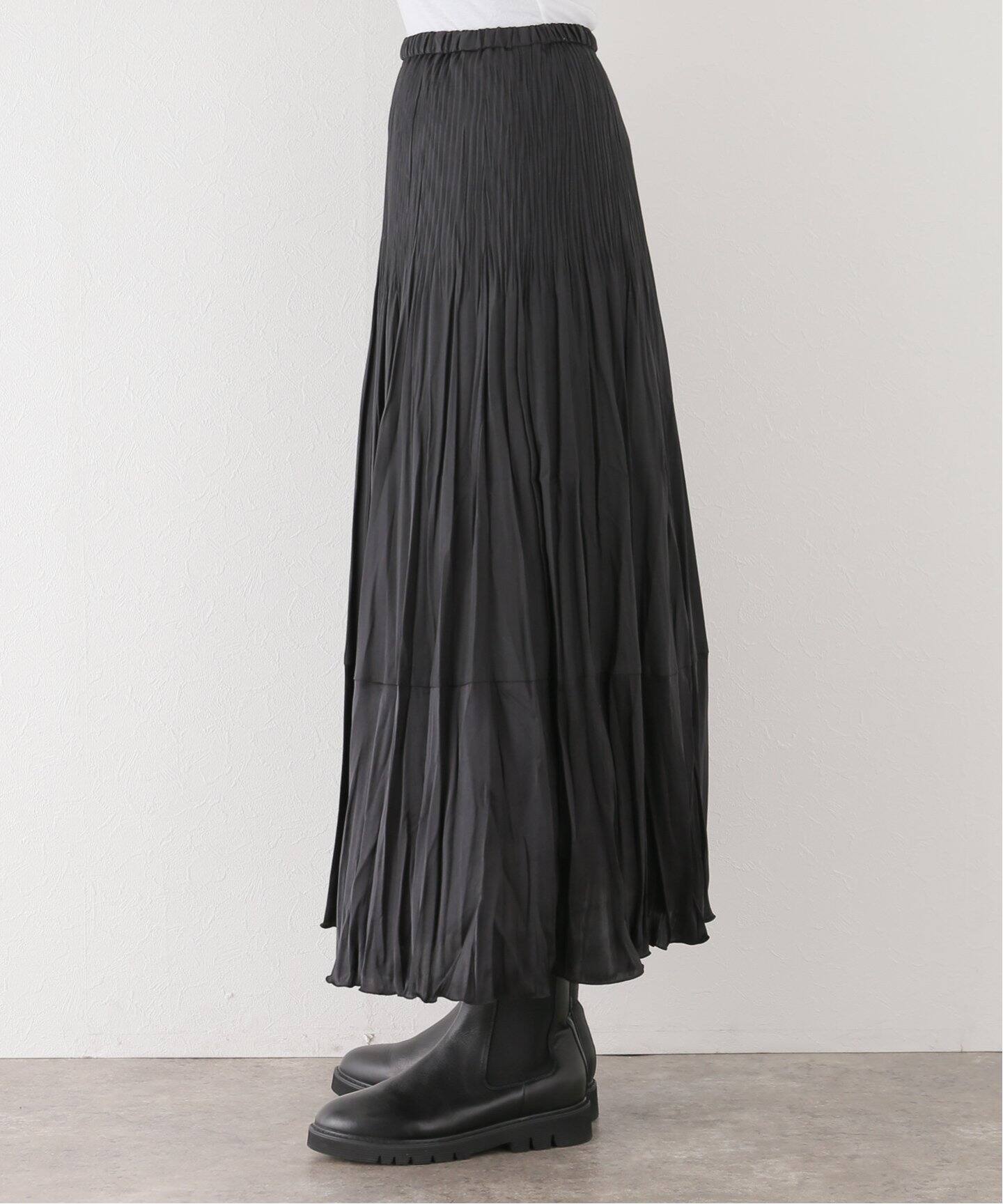 ADAWAS/アダワス】ツートーンプリーツスカート（ロング・マキシ丈  