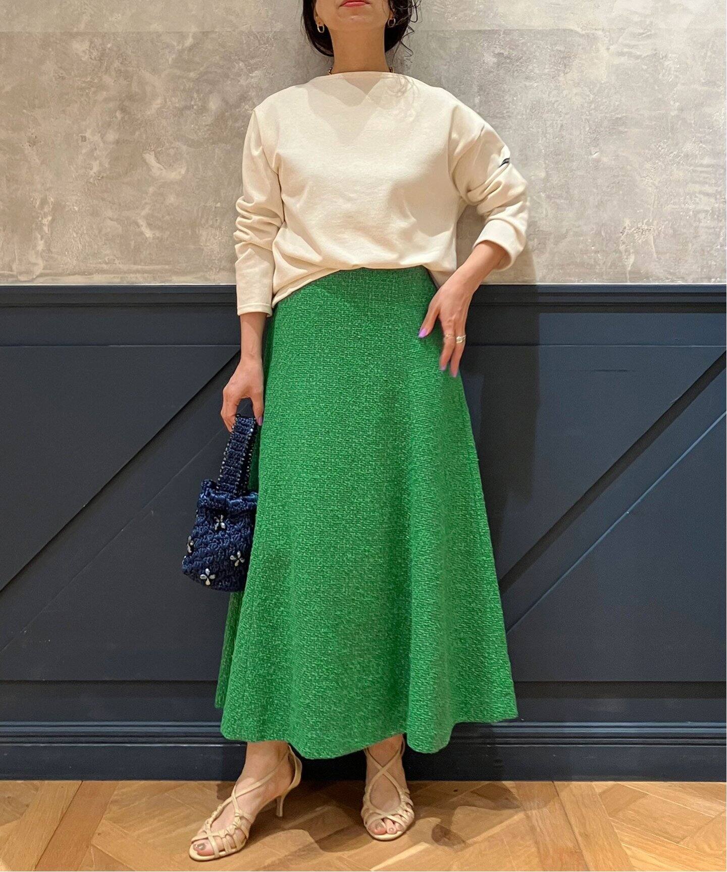 IENA LA BOUCLE LINTON ツイードフレアスカート（ロング・マキシ丈  