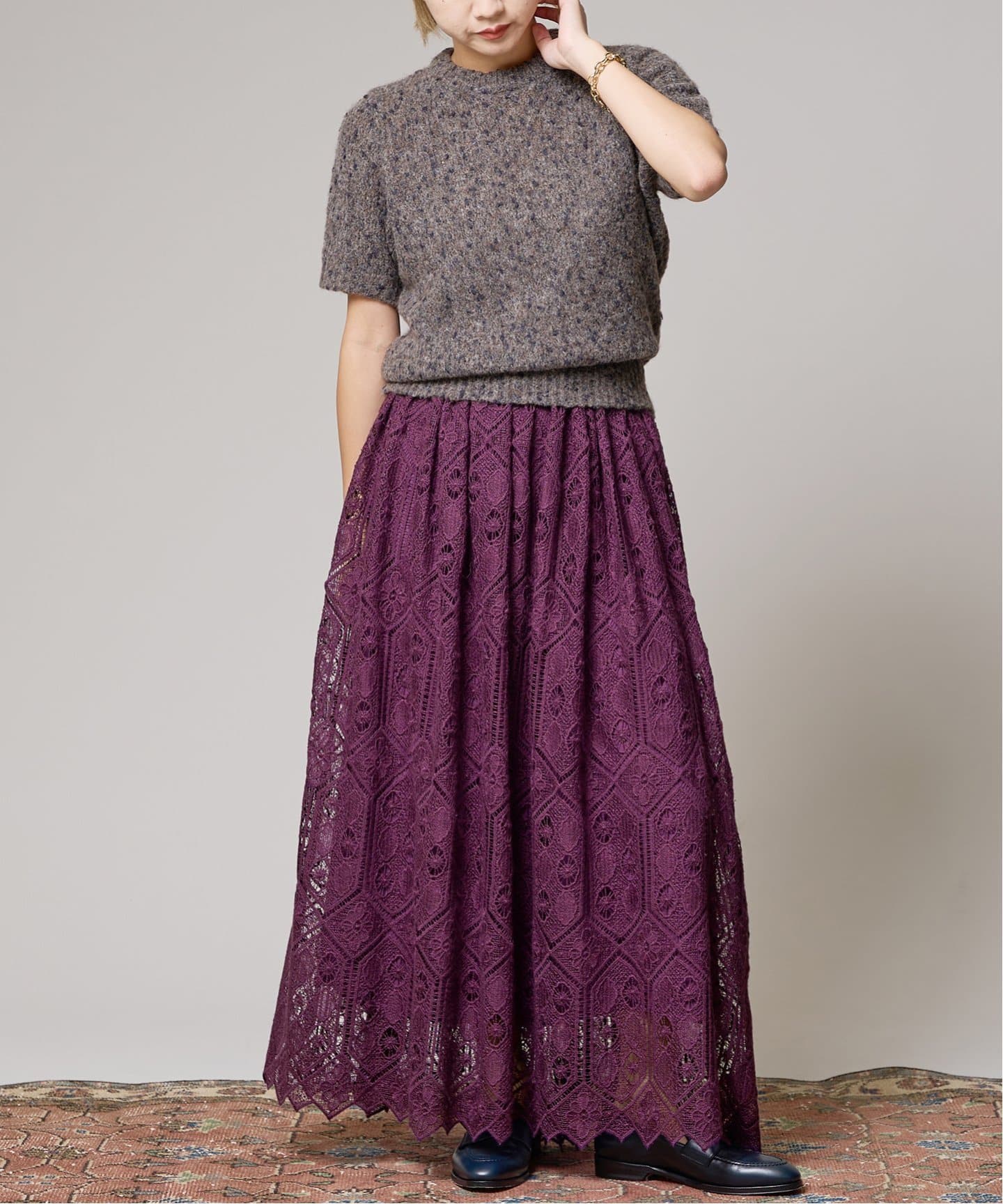 IENA スカート IENA LA BOUCLE スカート レースエンブロボイルスカート