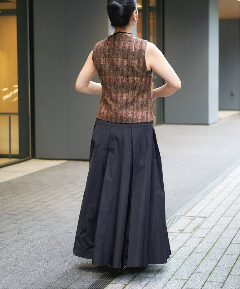 IENA LA BOUCLE ポリエステルタフタボリュームスカート（ロング 