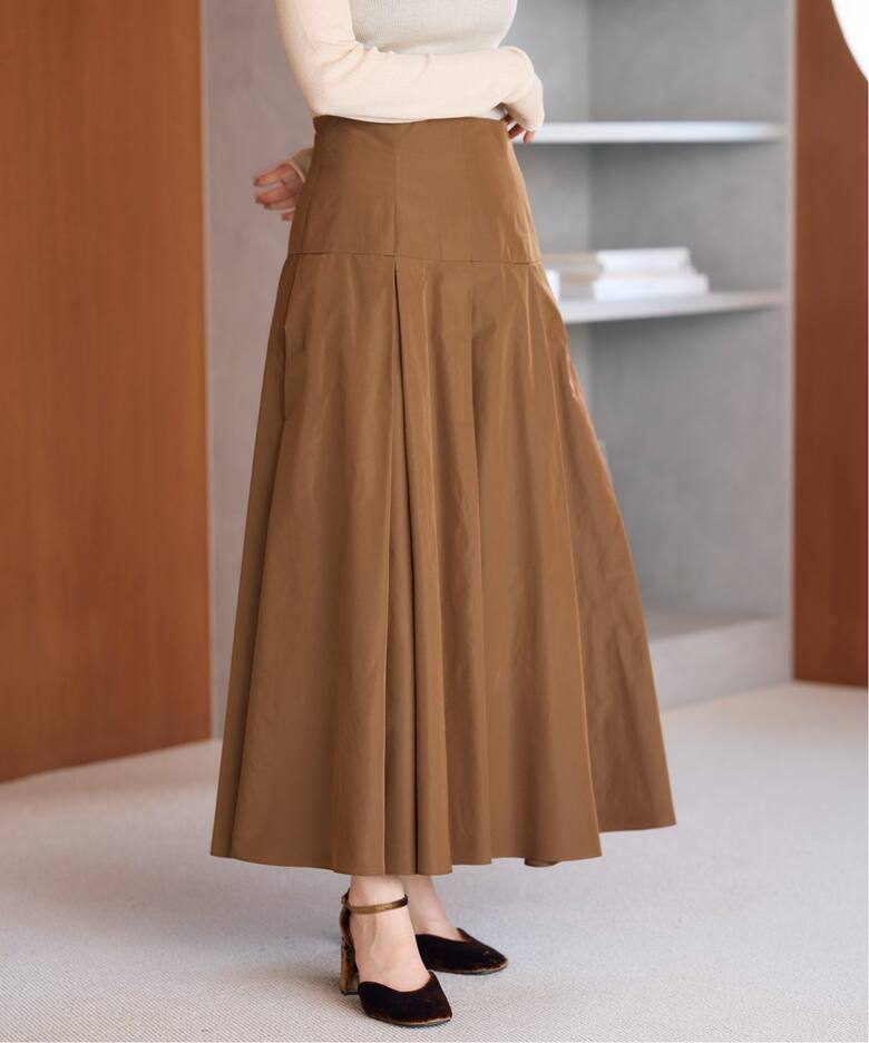 IENA LA BOUCLE ポリエステルタフタボリュームスカート（ロング 