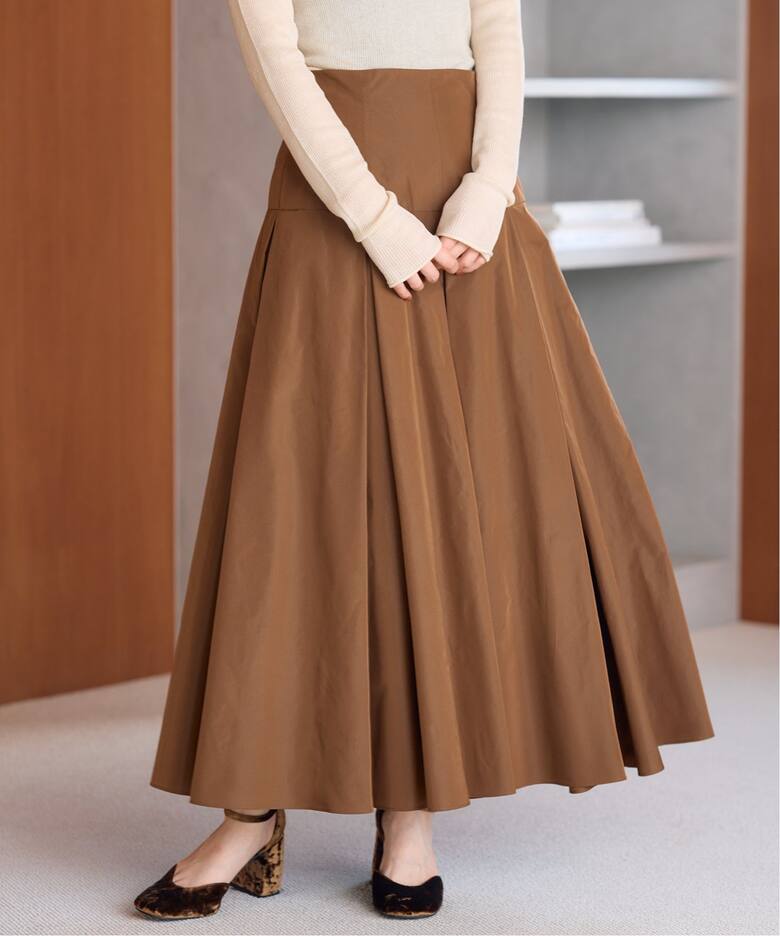 IENA LA BOUCLE ポリエステルタフタボリュームスカート（ロング 