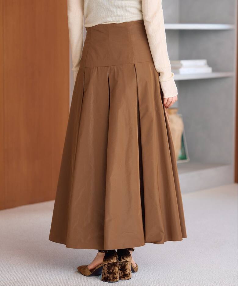 IENA LA BOUCLE ポリエステルタフタボリュームスカート（ロング 