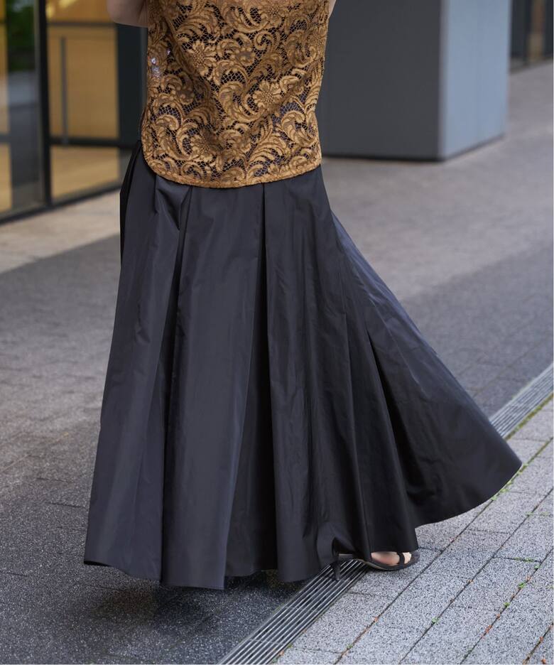 IENA LA BOUCLE ポリエステルタフタボリュームスカート（ロング 