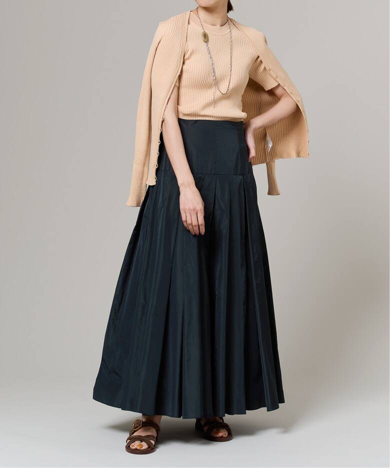IENA LA BOUCLE ポリエステルタフタボリュームスカート（ロング 