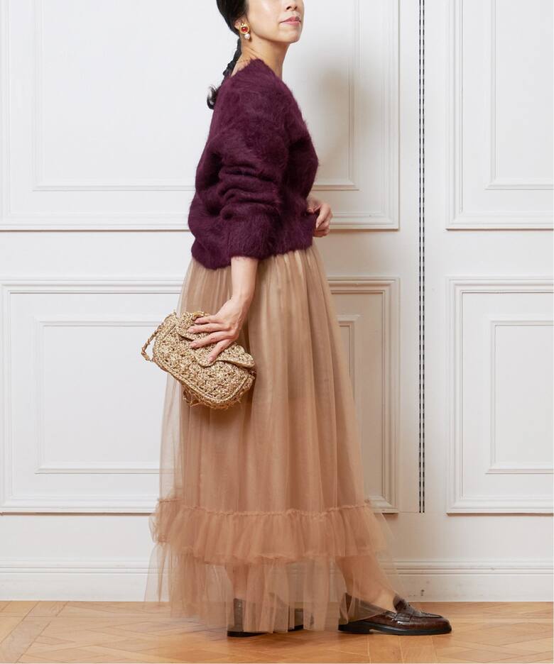 追加》IENA LA BOUCLE チュールチュチュ2（ロング・マキシ丈スカート  