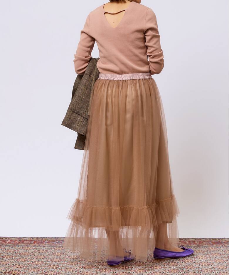 追加》IENA LA BOUCLE チュールチュチュ2（ロング・マキシ丈スカート  